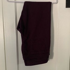 AE Burgundy Super Stretch Skinny Jeans